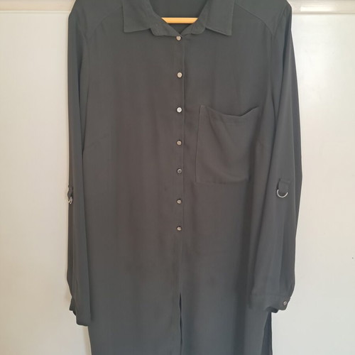 Viscose women's long shirt khaki like new Papaya weekend UK 16