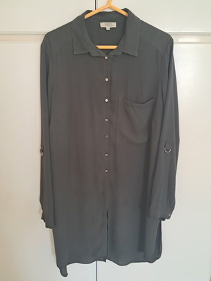 Viscose women's long shirt khaki like new Papaya weekend UK 16