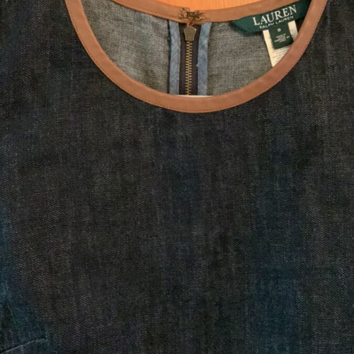 Ralph Lauren denim dress like new with leather detail