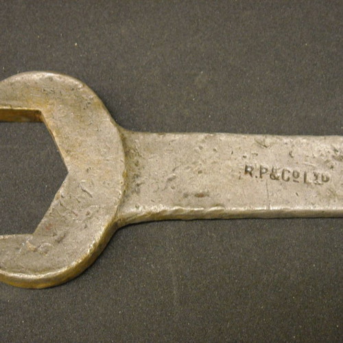Antique key by "R.P & Co LTD" used, large size 40.5cm