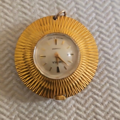 Chaika pendant watch vintage, used, white and gold