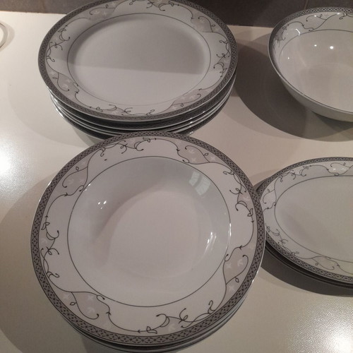 Fine Porcelain Forum dinnerware set new with 1 broken plate