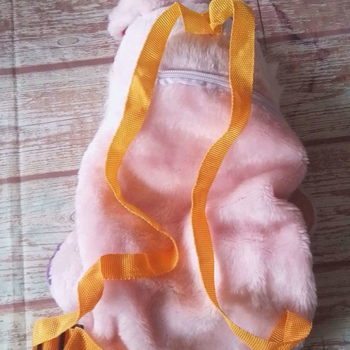 Children's velvet bunny backpack used