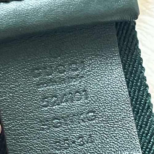Gucci women's belt new, size 85, green with gold