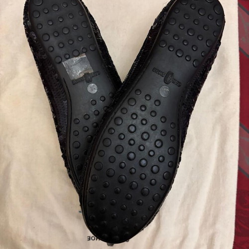 Car Shoe black ballerinas with sequins like new, size 38