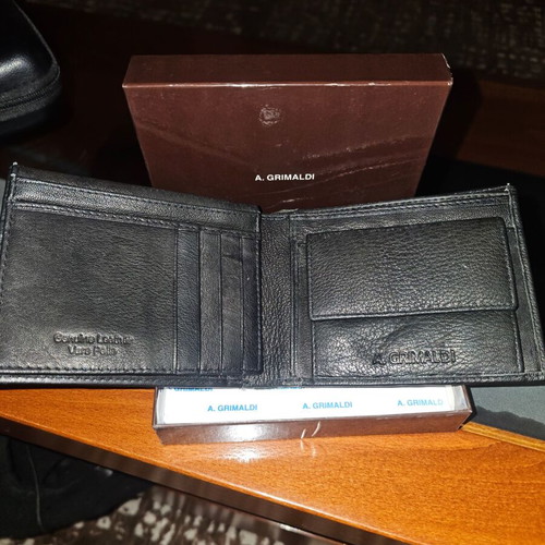 A.GRIMALDI men's leather wallet new black