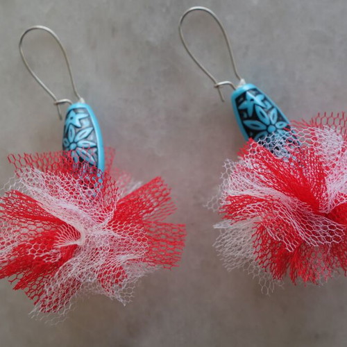 Summer hanging earrings new, silver clip