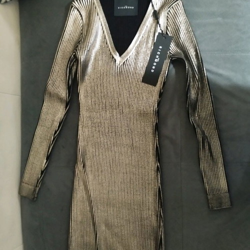 Richmond dress new, metallic with black, stretchy, size L