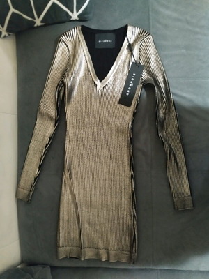 Richmond dress new, metallic with black, stretchy, size L