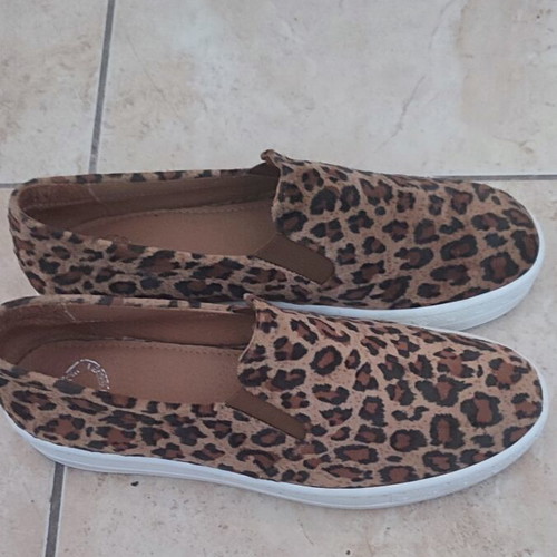 Slip On Sneakers Leopard Leather size 39 like new