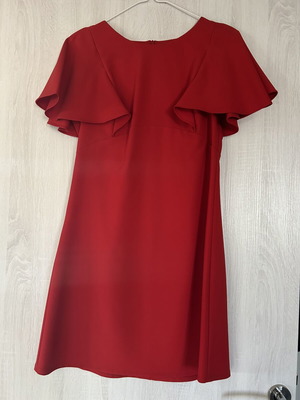 Toi&Moi red mini dress with ruffle sleeve, like new, size M