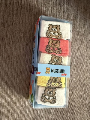 Baby socks new, pack of 5 with Moschino style design