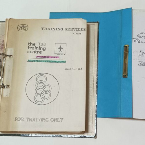 Olympic Airways training folders used, Boeing 737 & 747 aircraft