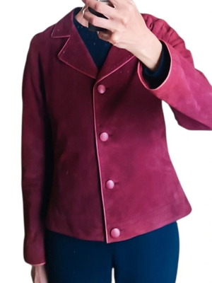 Suede jacket red like new, size M