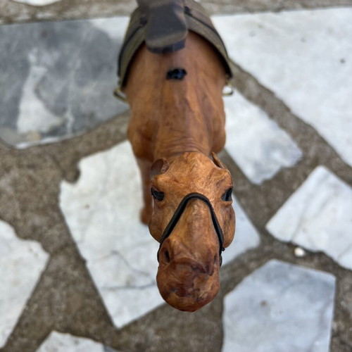 Leather camel figurine, 33 cm height