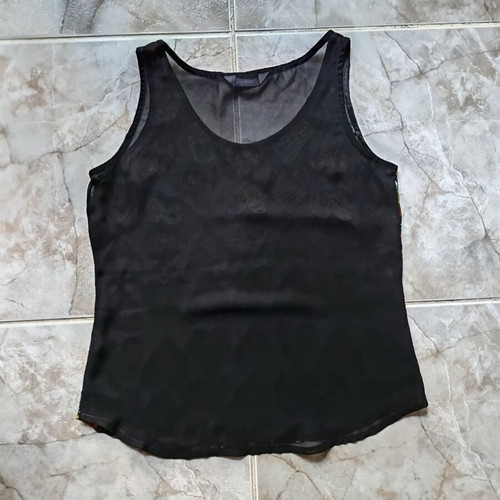 Dominique sleeveless blouse new, black multicolor, size M