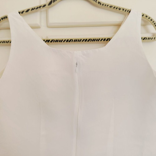 Vintage white sleeveless top linen viscose XL like new