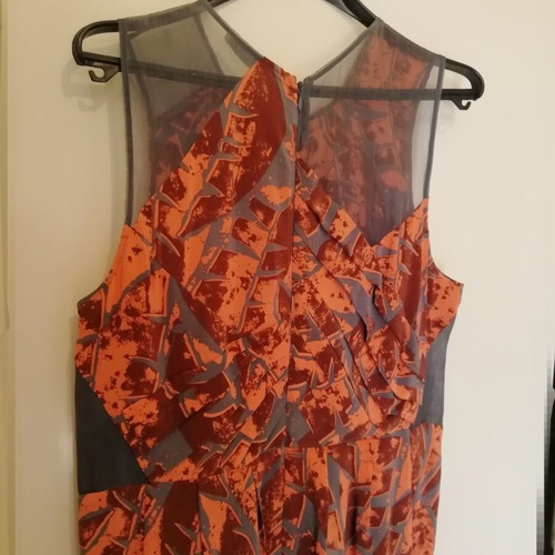 Whistles silk dress like new, gray and orange