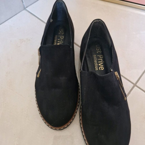 Black suede loafers Just Prive size 36 like new