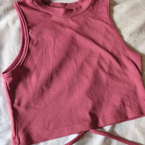 Ribbed crop top dusty rose Shein like new