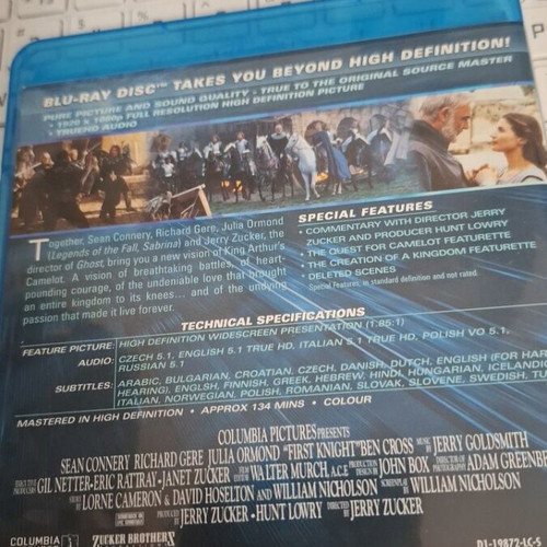 First Knight Blu-ray like new with Greek subtitles