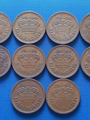 Denmark 50 ore coins lot of 8 like new (1989-2007)