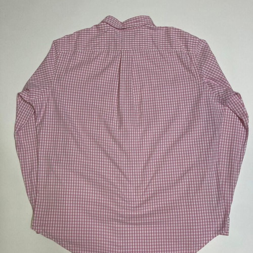 Ralph Lauren Oxford shirt XL, pink and white checked, short sleeve, colored pony