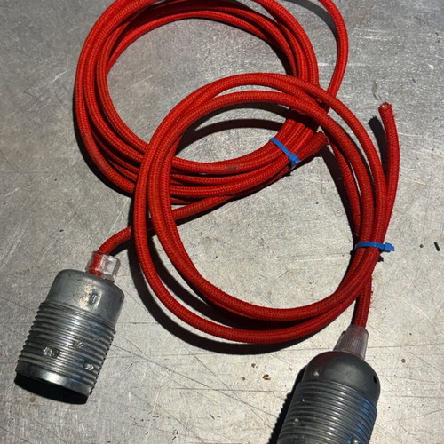 Red fabric cable with E27 like new