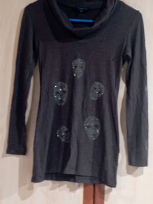 Philipp Plein women's long-sleeve top used, brown, size S