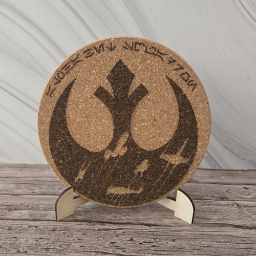 Engraved Star Wars Cork Coaster new