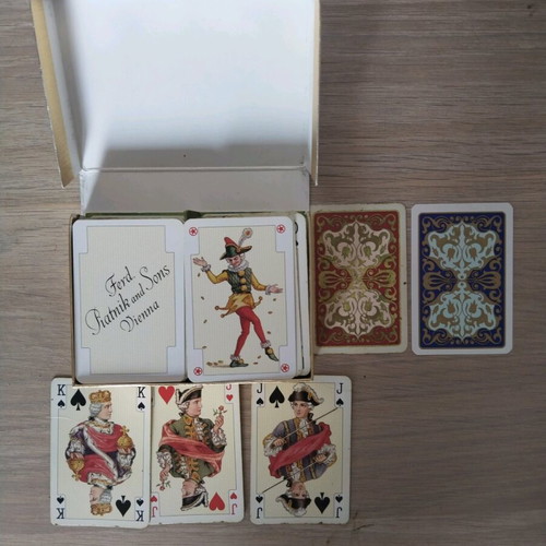 Piatnik Madame Patience Playing Cards set used, 2 decks with box