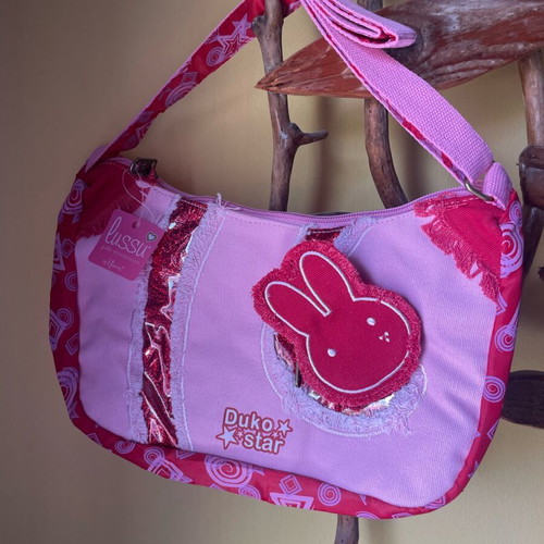 Pink Duko Star shoulder bag new with red bunny wallet