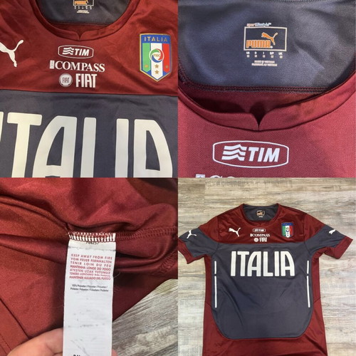 Puma Italia soccer training jersey, burgundy grey, size M