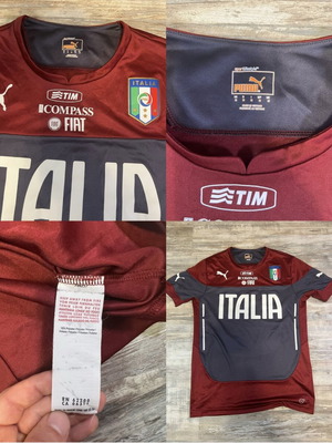 Puma Italia soccer training jersey, burgundy grey, size M