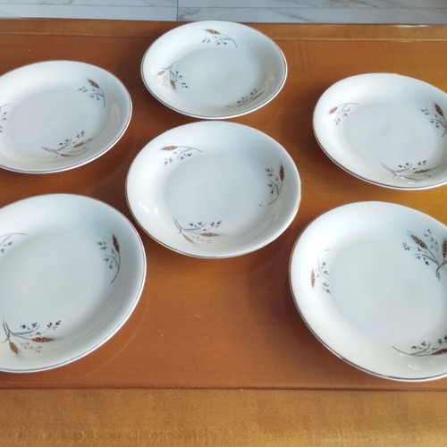 Vintage Candia Harvest Time dessert plates set of 6, mint condition
