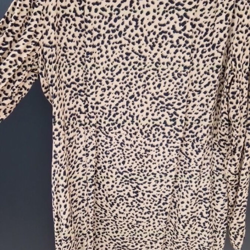 H&M animal print viscose dress like new, black and beige