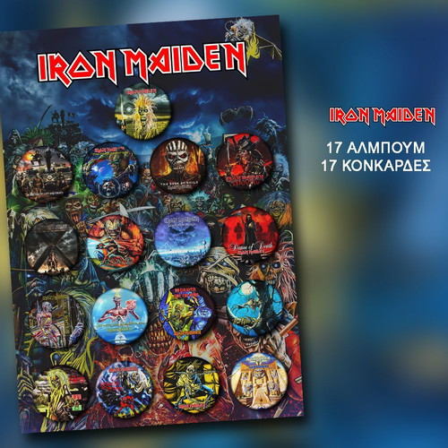 Iron Maiden pin set 17 pieces 3cm new