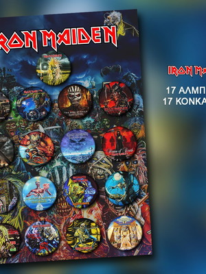 Iron Maiden pin set 17 pieces 3cm new
