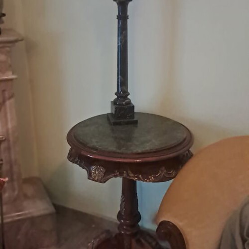 Round table with marble top, like new