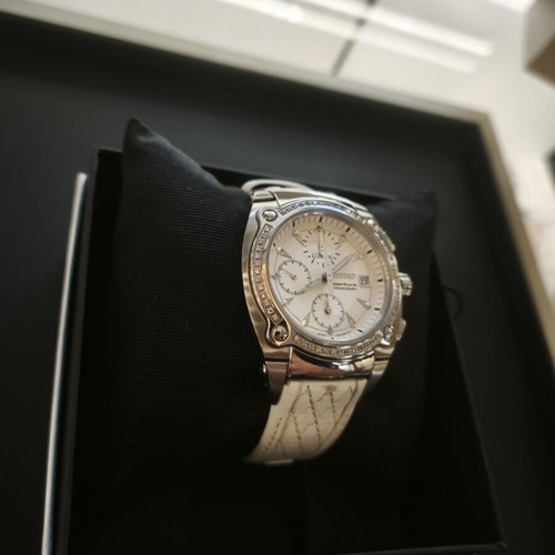 Seiko Sportura Chronograph SNDZ83P1 with Diamond Bezel and Sapphire