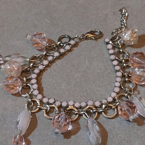 Bracelet with pink crystals Silver 925 like new