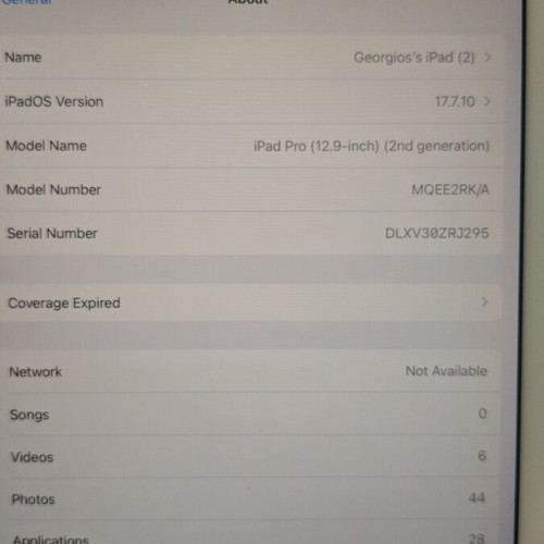 iPad Pro 12.9" 2nd Gen 64GB Wi-Fi + Cellular silver like new