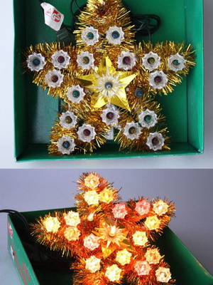 Christmas star with lights new, 1980s decade, Germany