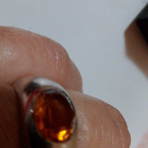 Silver ring 925 like new with orange stone