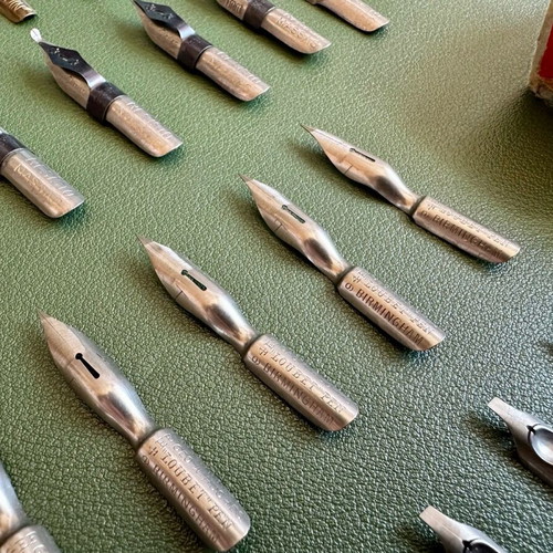 Collectible dip pen nibs used, lot of 42 pieces