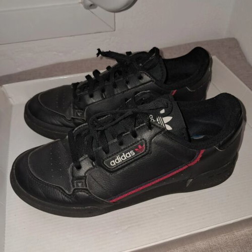 Adidas Continental 80 leather sneakers, size 38 2/3, black