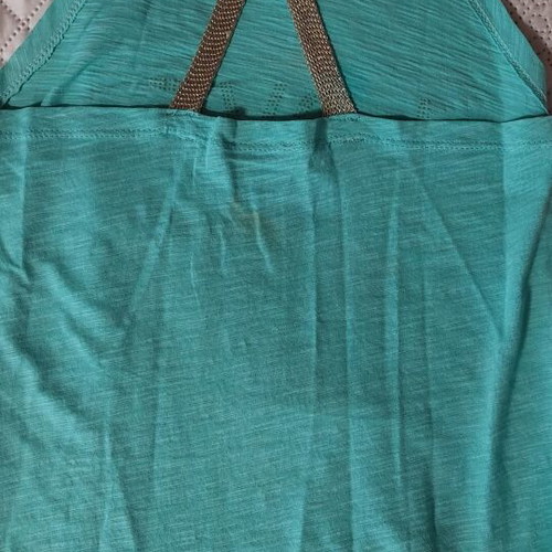 Women's tshirt one size used, turquoise with gold details