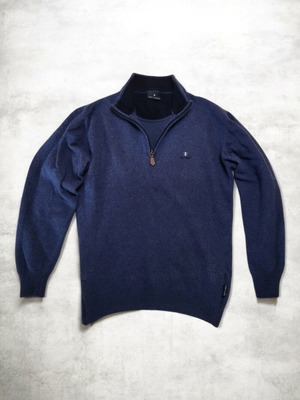 Navy & Green blue quarter zip sweater medium size like new