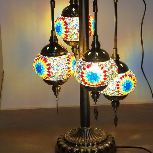 Handmade Floor Lamp with 6 Lights New, Oriental Design