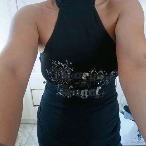 Morgan Sequin Backless Blouse like new, black and silver